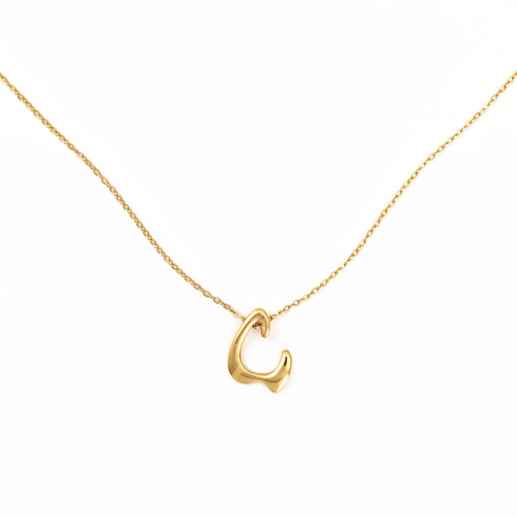Gold pendant necklace — product shot