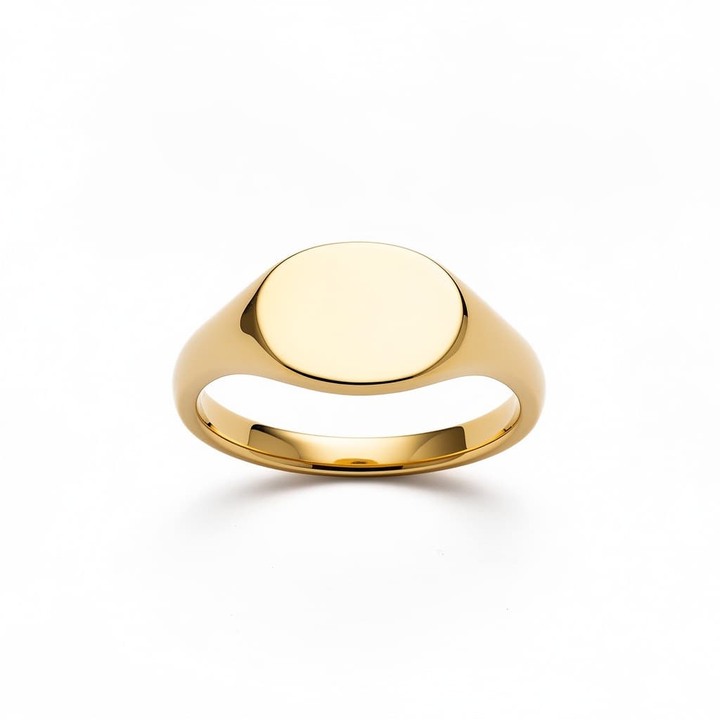 Gold signet ring — product shot